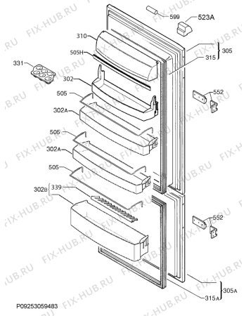 Взрыв-схема холодильника Ikea ISANDE 20282372 - Схема узла Door 003